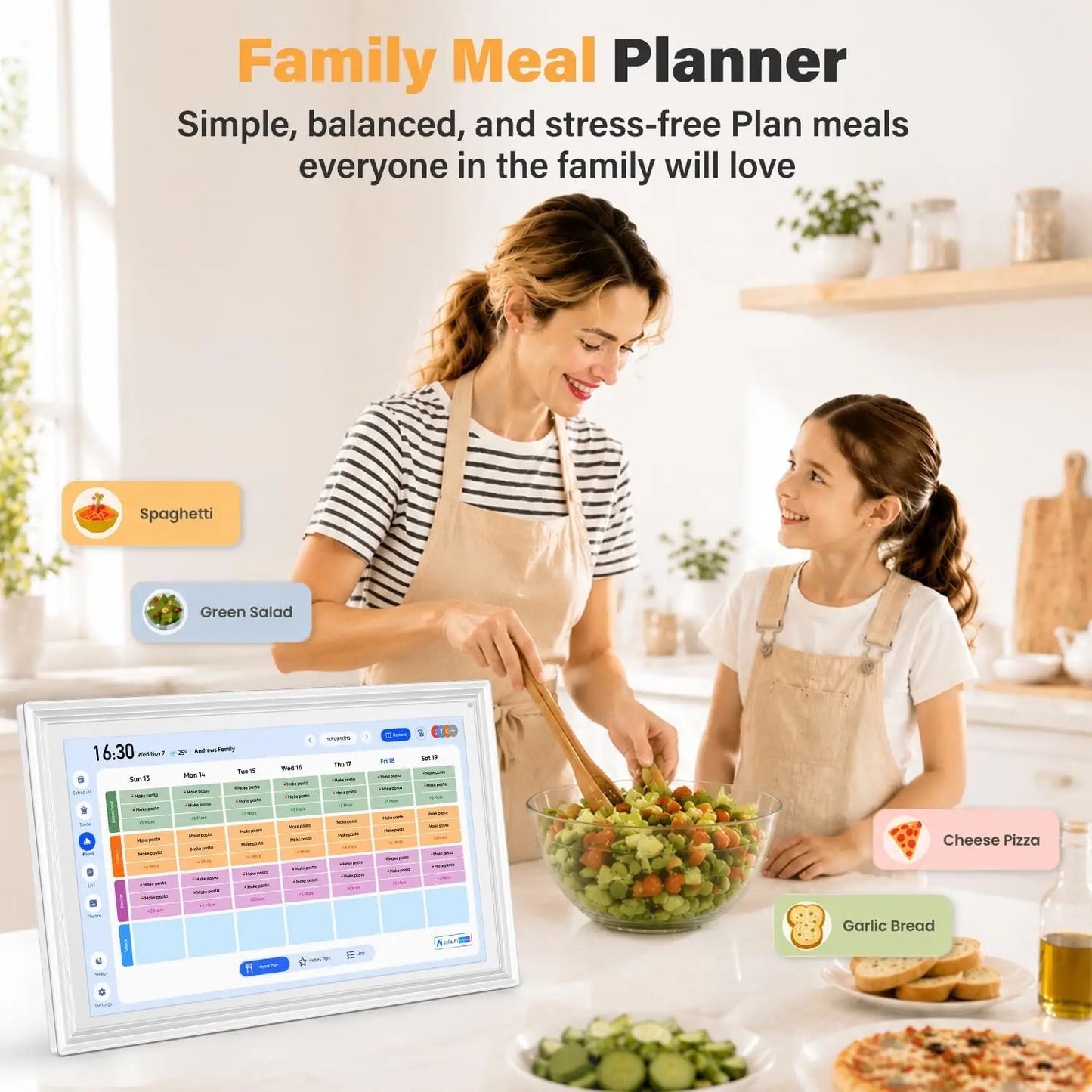 Smart Wall Calendar With Voice AI Touch Screen For Scheduling