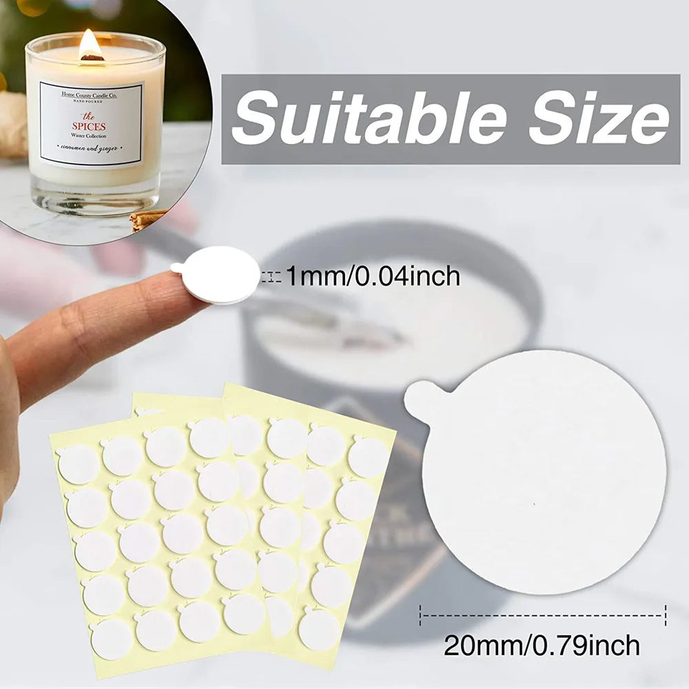 Candle Wick Stickers Heat Resistant Double Sided Adhesive For Wax