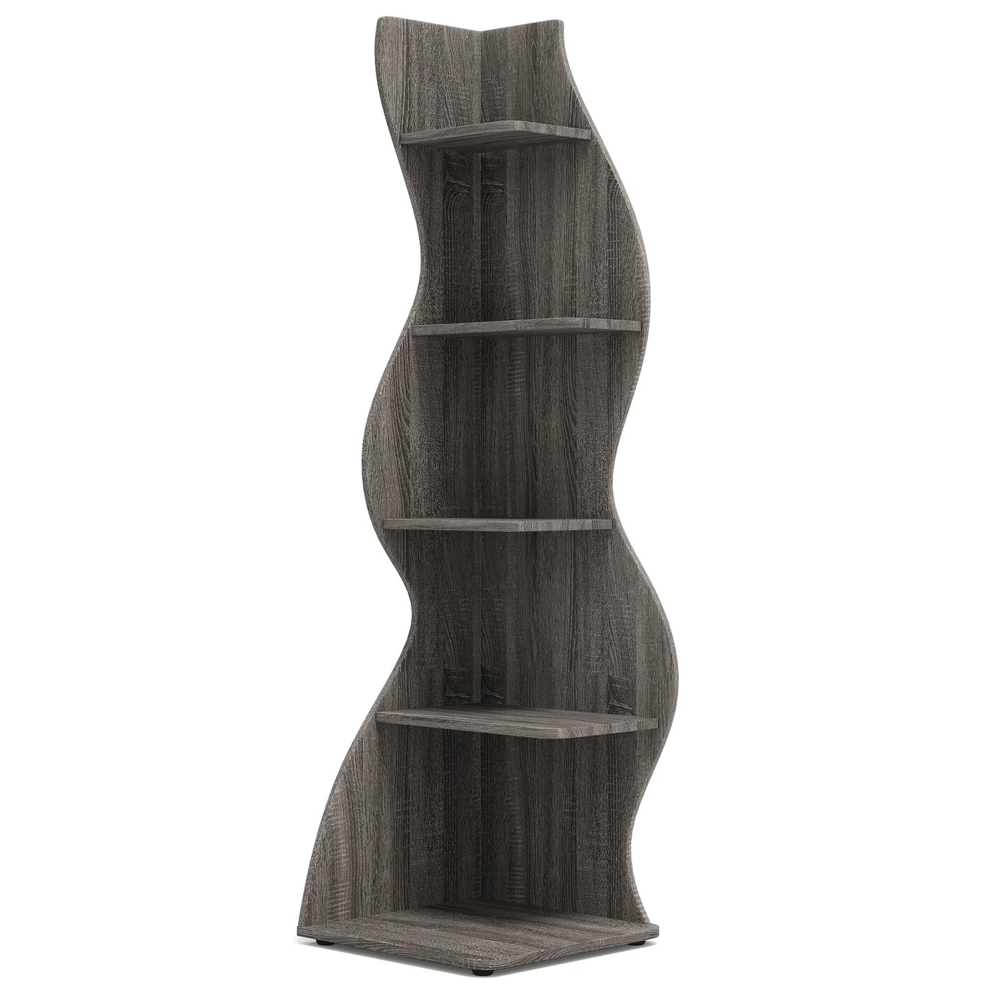 Tribesigns Modern 5 Tier Wooden Corner Storage Shelf