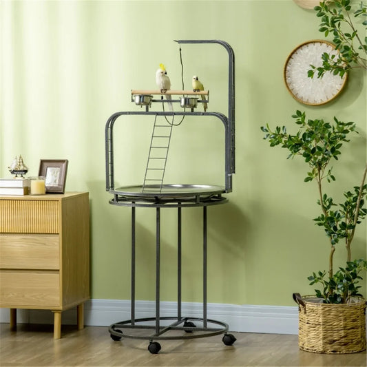 Large Bird Perch Stand With Toy Hook And Three Ladders