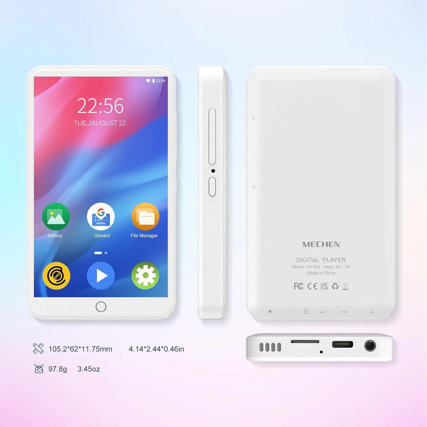 MECHEN Android MP3 Player With Bluetooth WiFi Streaming Support