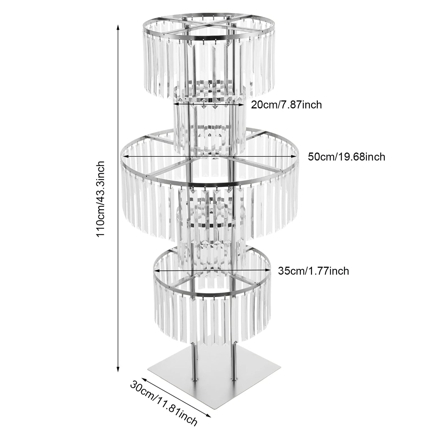 NONECN 5 Tier Crystal Flower Stand Wedding Centerpieces Crystal Vases
