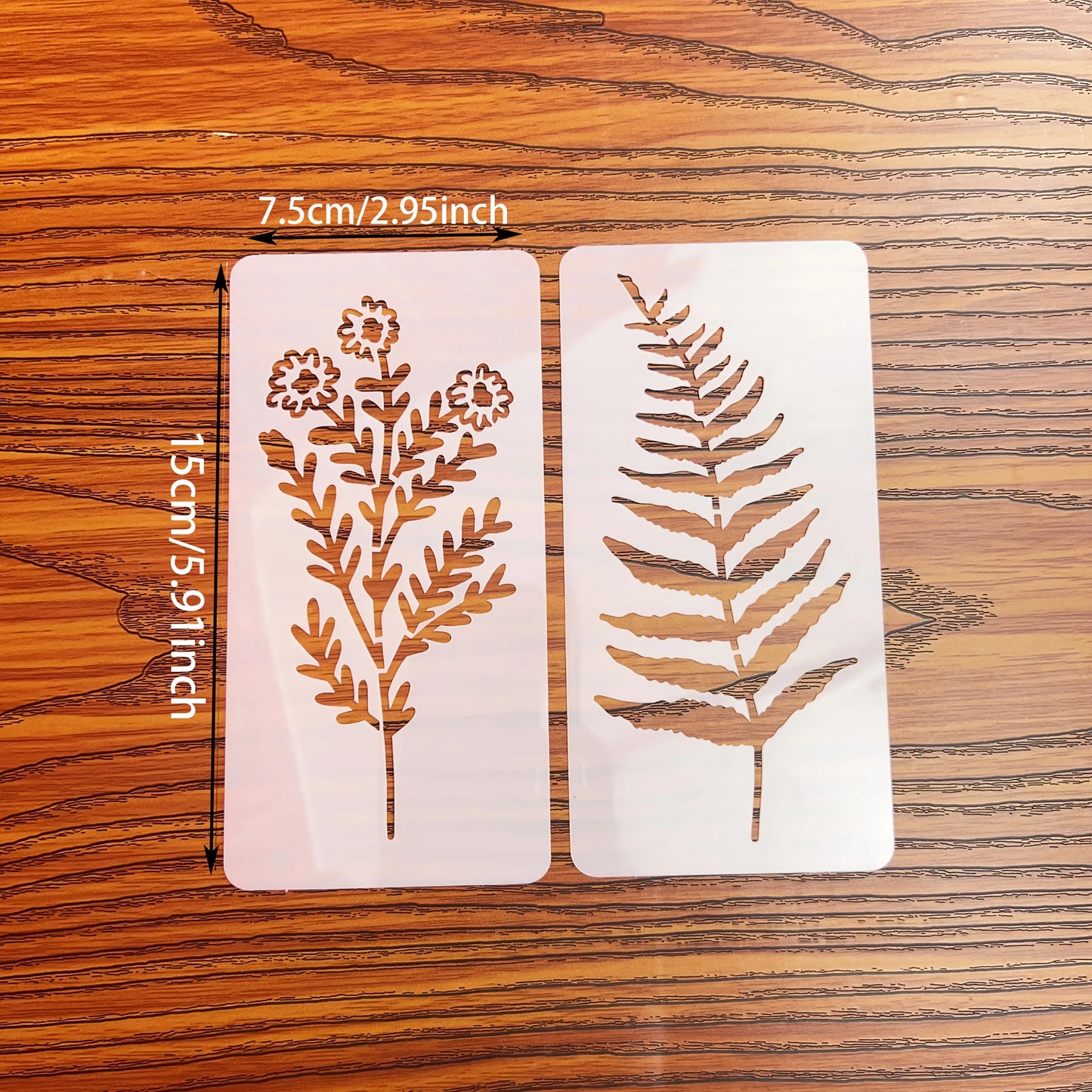 18Pcs Floral Painting Stencils Reusable Plastic Templates For Wood Paper