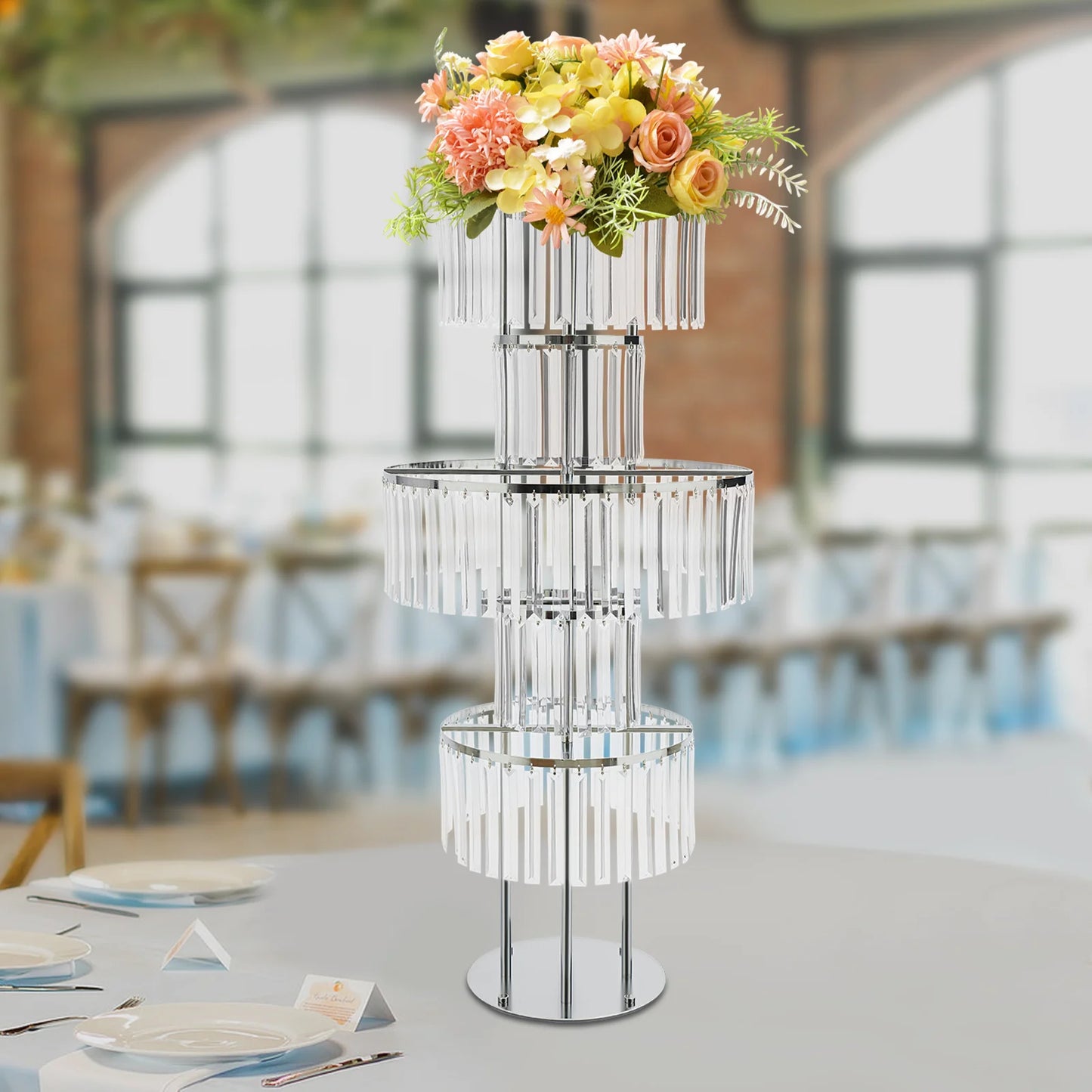 5 Tier Wedding CenterpieceShowcase ArrangementSet FlowerDisplay Stand AcrylicIron VaseHolder Decor