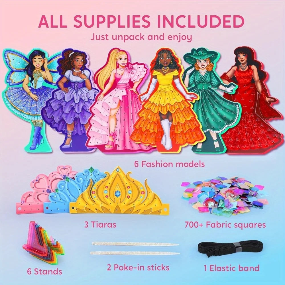Joyfy Kids Poke-in Art Magical Princesses DIY Wood Craft Kits Creative Activity Toys for Girls Boys Ages 4-9 Birthday Gifts