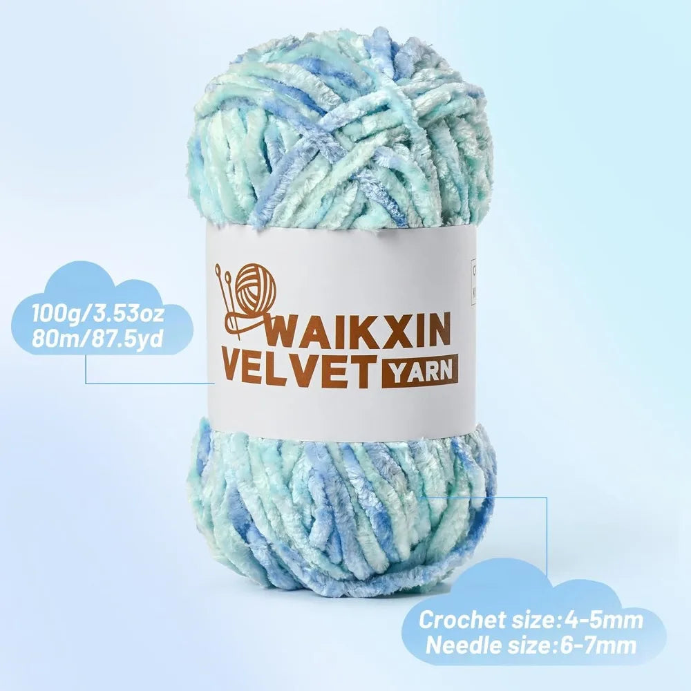 Chunky Chenille Velvet Yarn For Crochet Amigurumi Soft Plush Projects
