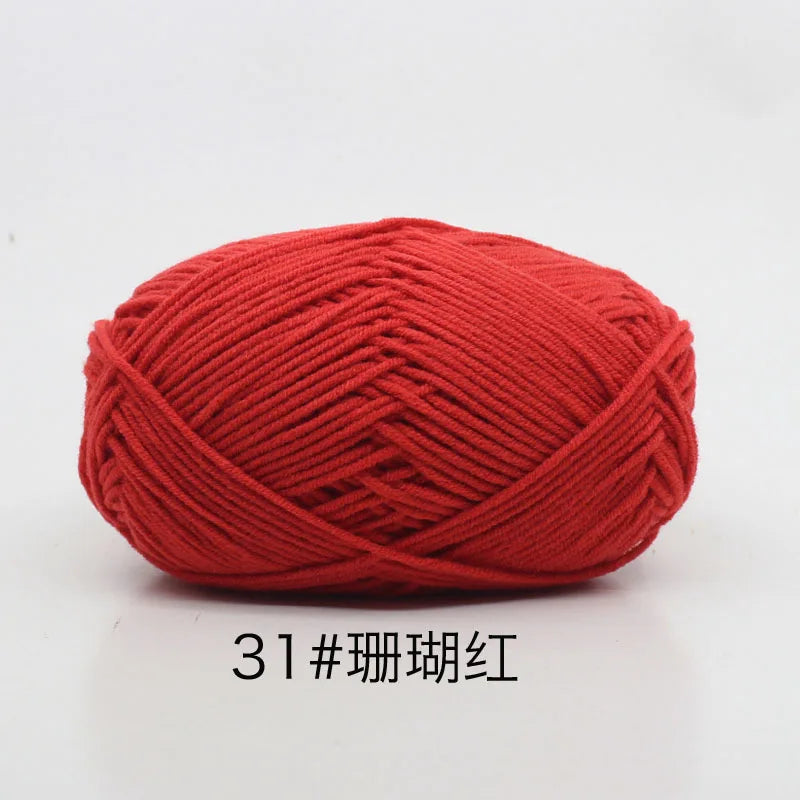 Milk Cotton 4 Ply Yarn For Crochet And Knitting Crafts