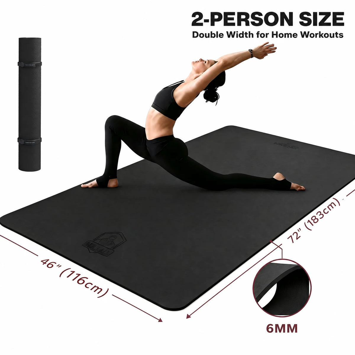 Hapbear Premium TPE Double Sided Non Slip Yoga Mat Bag