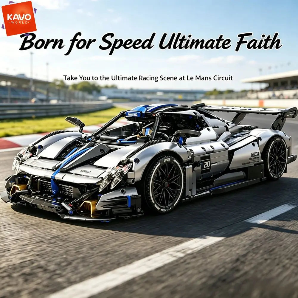 KAVOWORLD Racing Sports Car Building Blocks DIY STEM Assembly Model