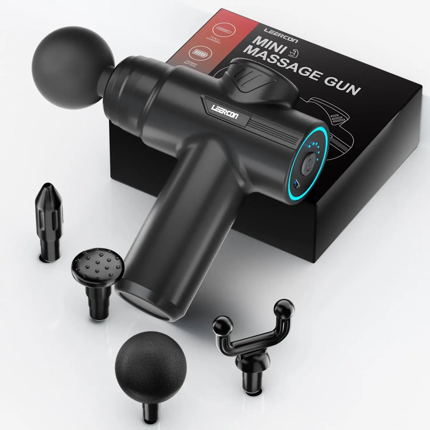 LEERCON Portable Deep Tissue Massage Gun With 6 Speed Levels