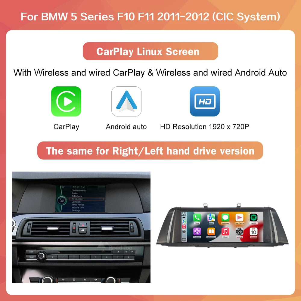 Road Top Wireless CarPlay Android Auto Receiver For BMW F10F11