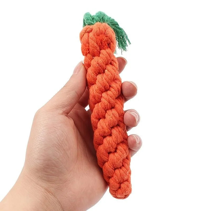 Pet Knot Carrot Rope Toy For Dogs And Cats Indoors