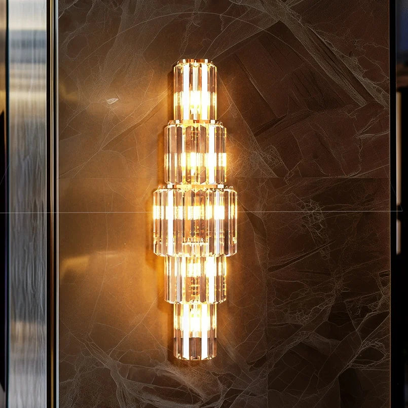 LUVODI Elegant MultilayerCrystal WallLamp SconceLight DimmableLED E14 CeilingFixture