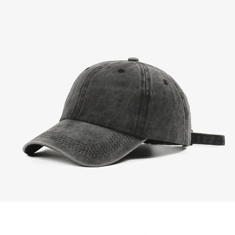 Arthmix Solid Washed Denim Baseball Cap Unisex Cotton Sun Protection Hat