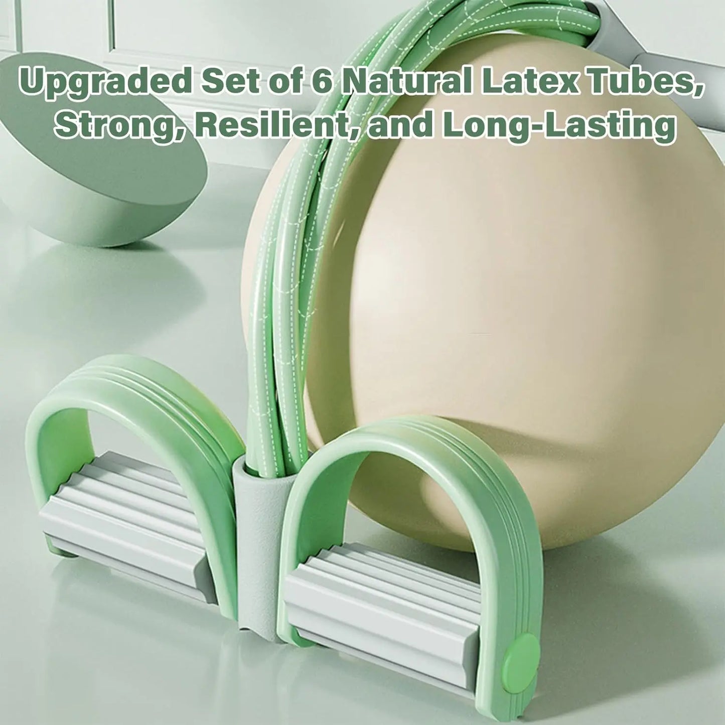 Natural Rubber Pedal Resistance Bands With Handles Fitness Equipment