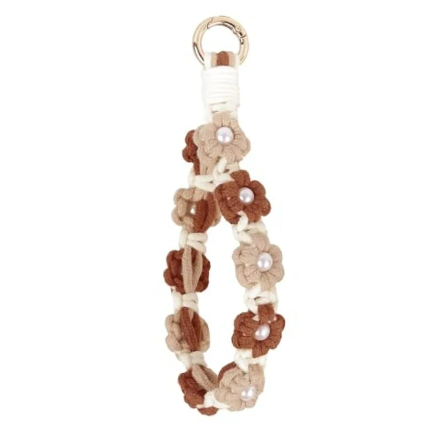 Boho Macrame Keychain Wristlet Exquisite Weave Handmade Lanyard Bracelet Women