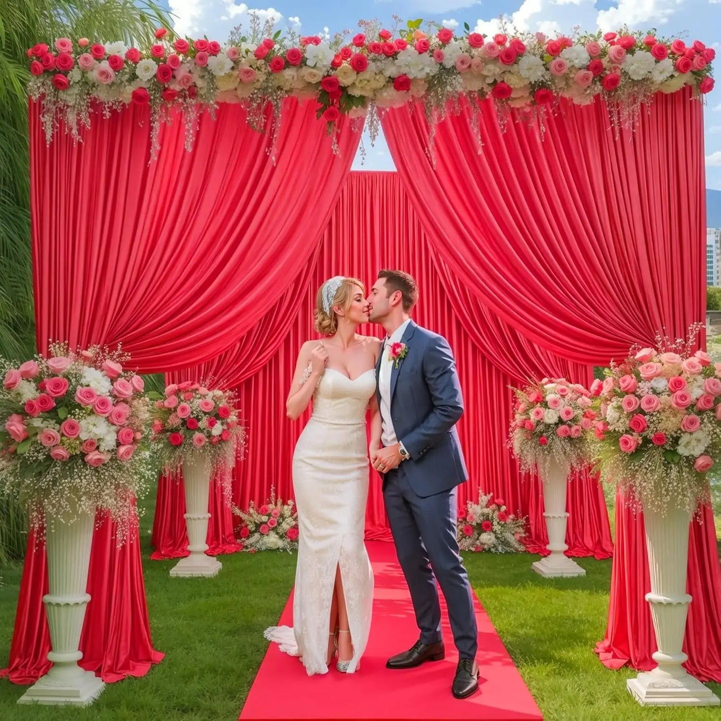 Hign-concerned Wrinkle Free Backdrop Curtains For Weddings And Parties