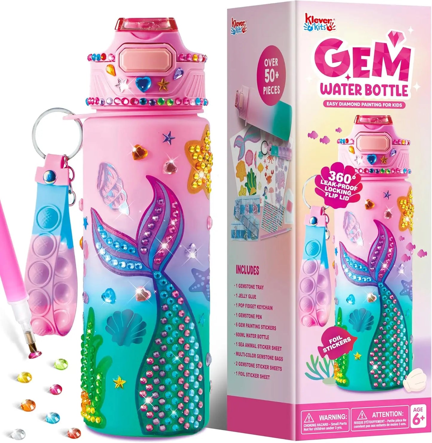 Joyfy Decorate Your Own Water Bottle Kit Mermaid Theme Diamond Painting Crafts For Girls