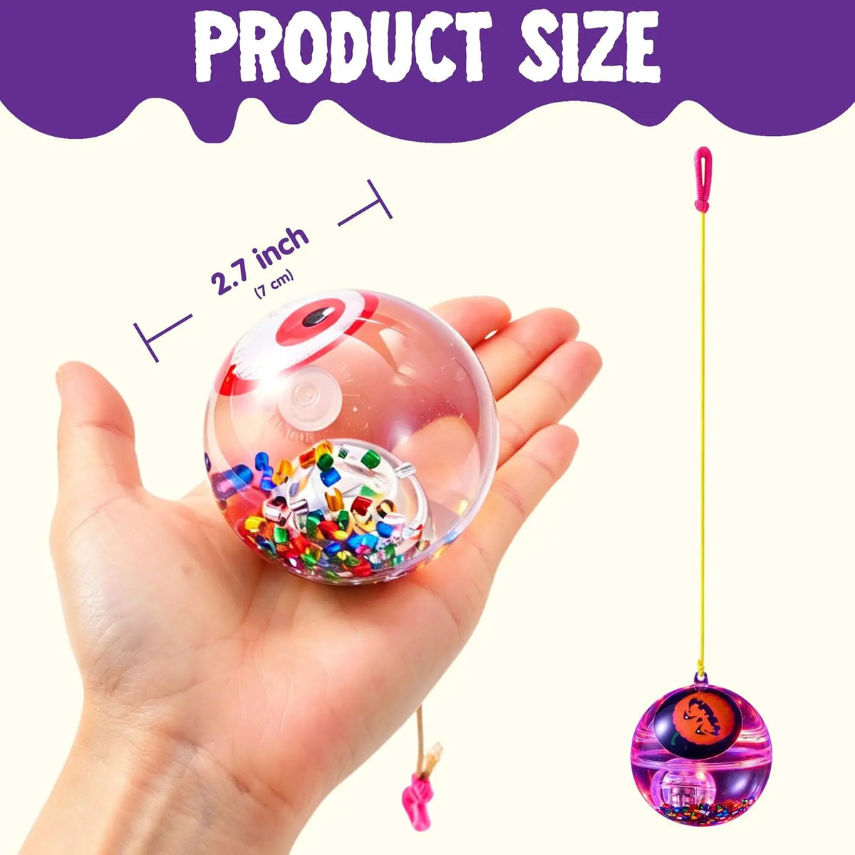 Joyfy Halloween Light Up LED Bouncing Balls With Wrist Ropes