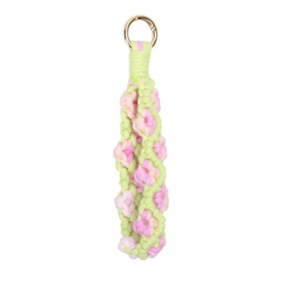 Boho Macrame Keychain Wristlet Exquisite Weave Handmade Lanyard Bracelet Women