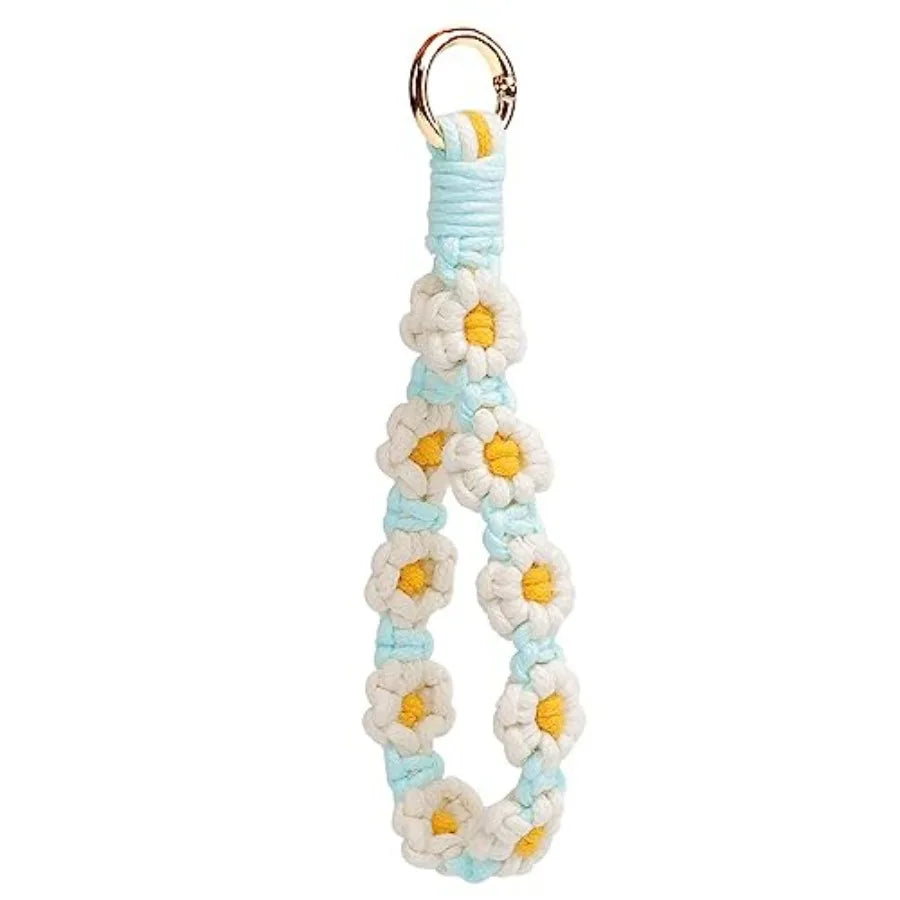 Boho Macrame Keychain Wristlet Exquisite Weave Handmade Lanyard Bracelet Women