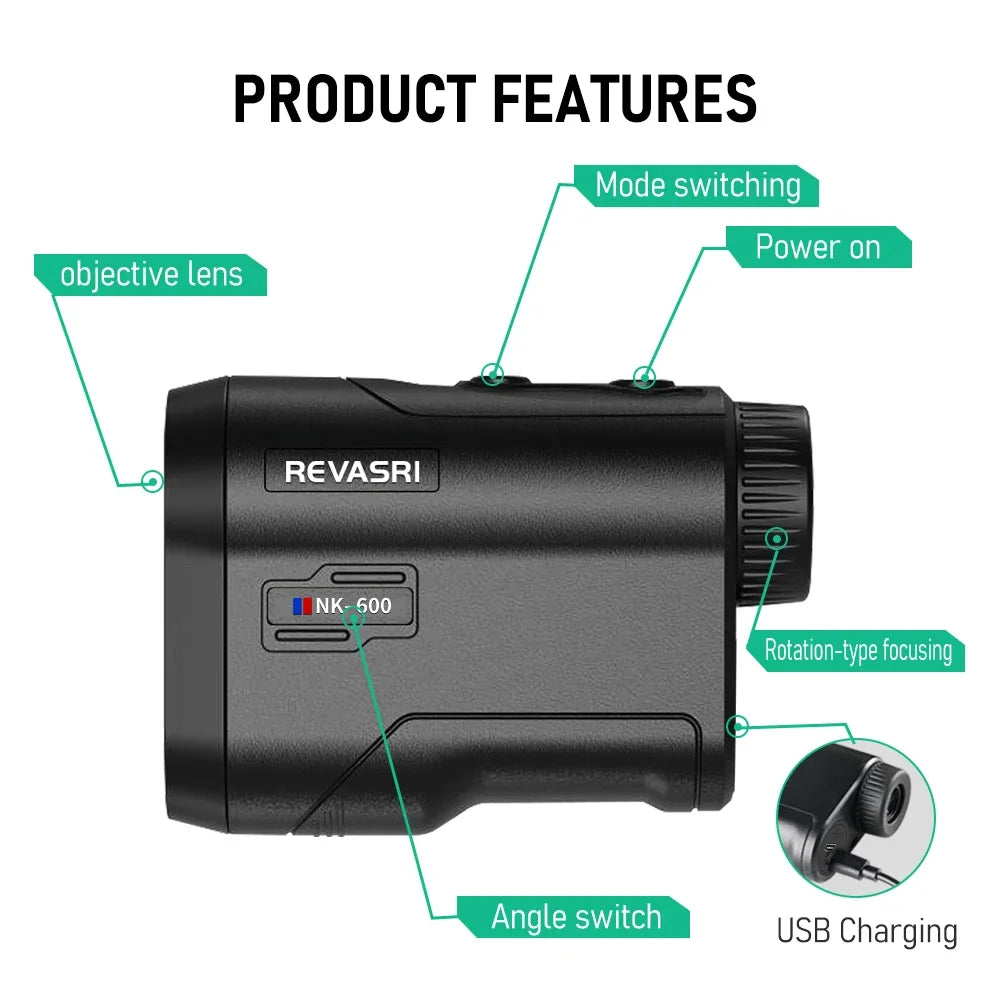 Revasri Golf Rangefinder With Slope Vibration And Flag Lock
