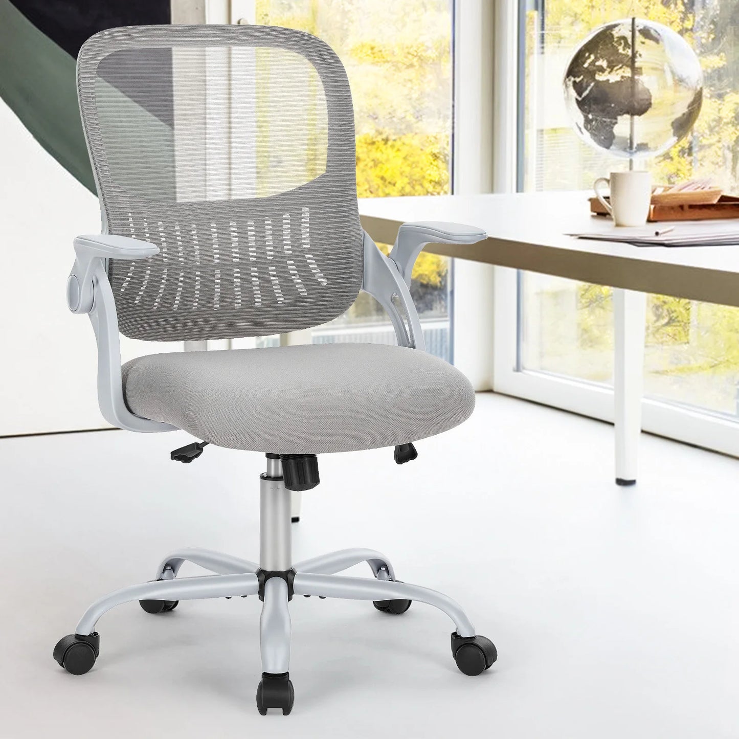 JHK Ergonomic Mid Back Mesh Office Chair With Lumbar Support