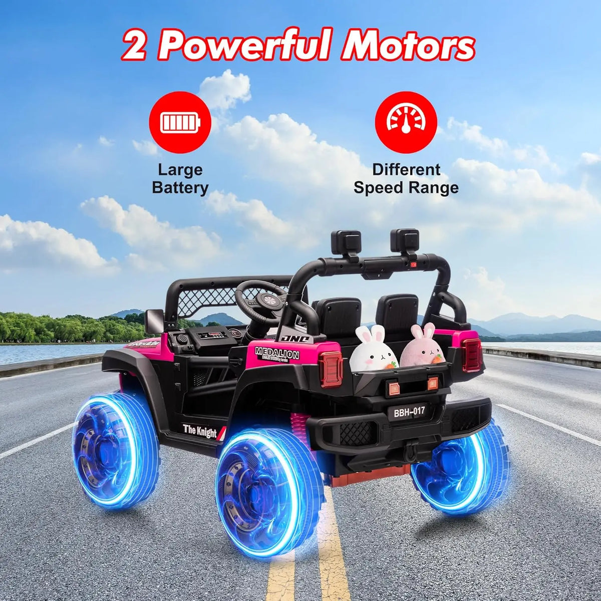 HiMISS 12V Kids Ride On Car Remote Control Music Lights