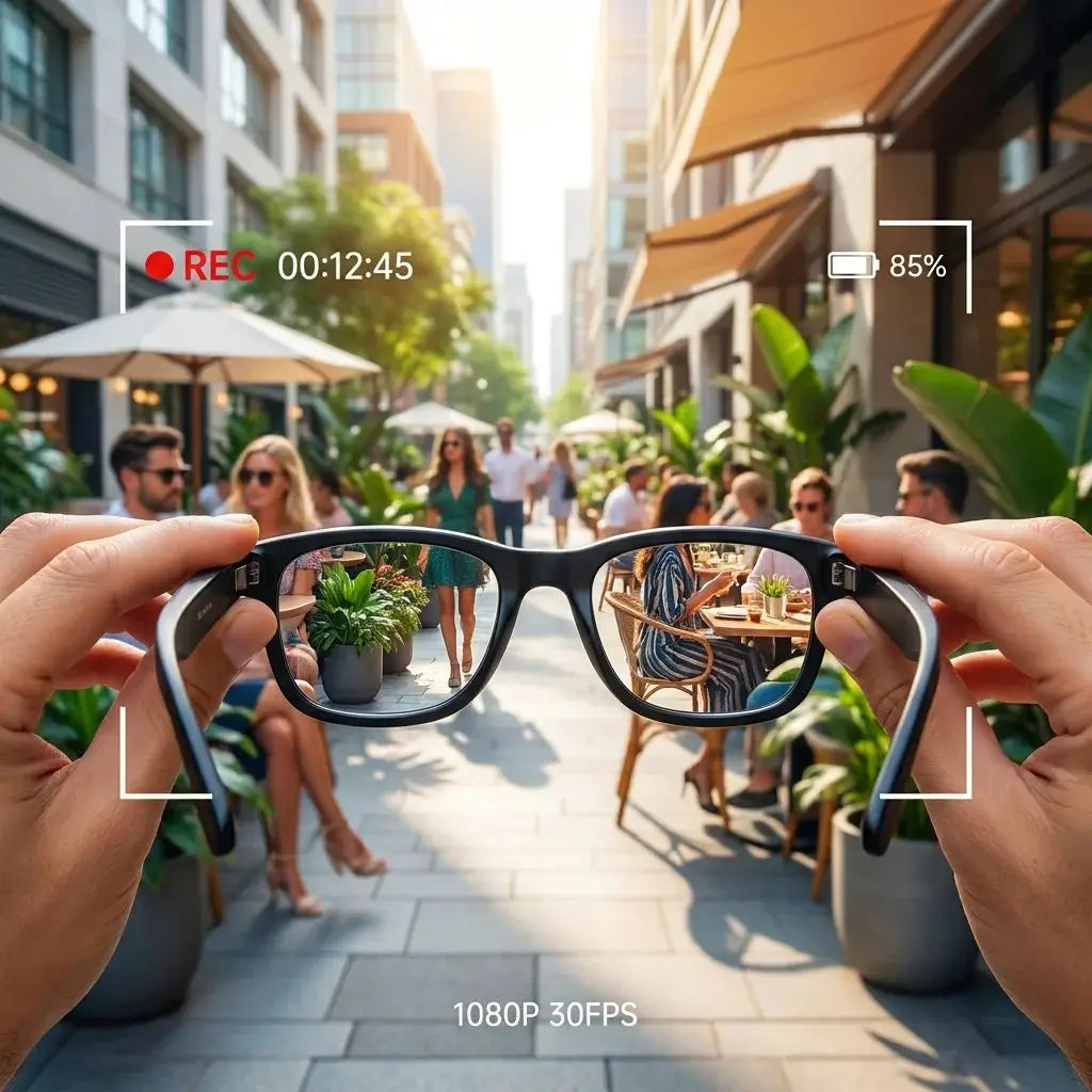 GS4 Max Smart Glasses Dual Lenses 8MP 1080P Video AI Translation
