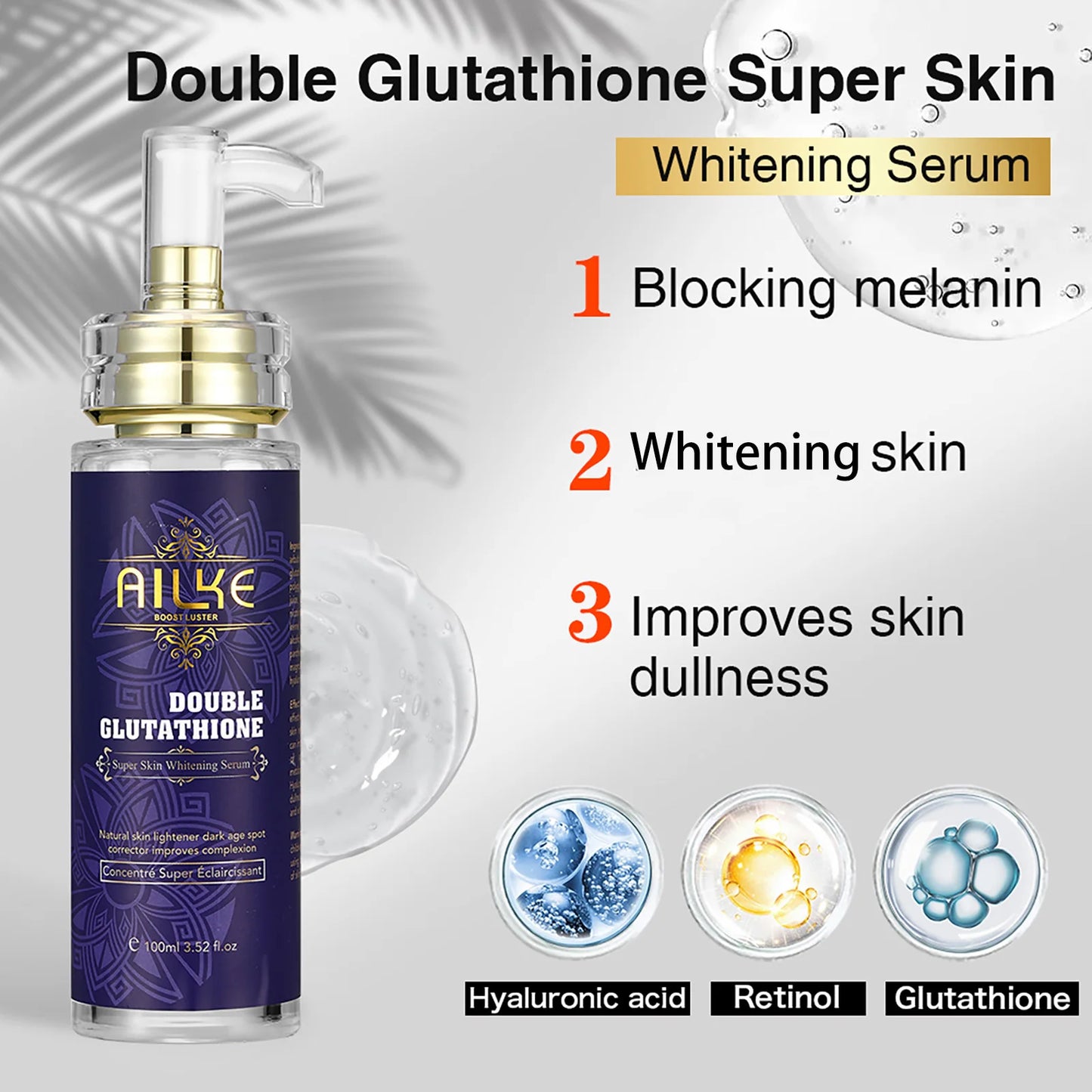 AILKE Glutathione 5in1 Women Skin Care Kit With Body Lotion Serum Dark Spot Cream Brightening Soap