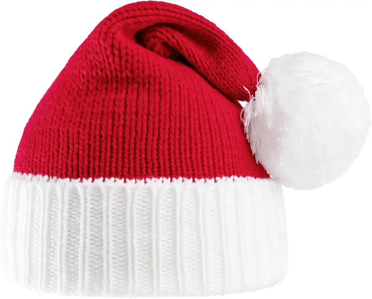 Knitted Santa Elf Hat With Pom Poms For Christmas Parties