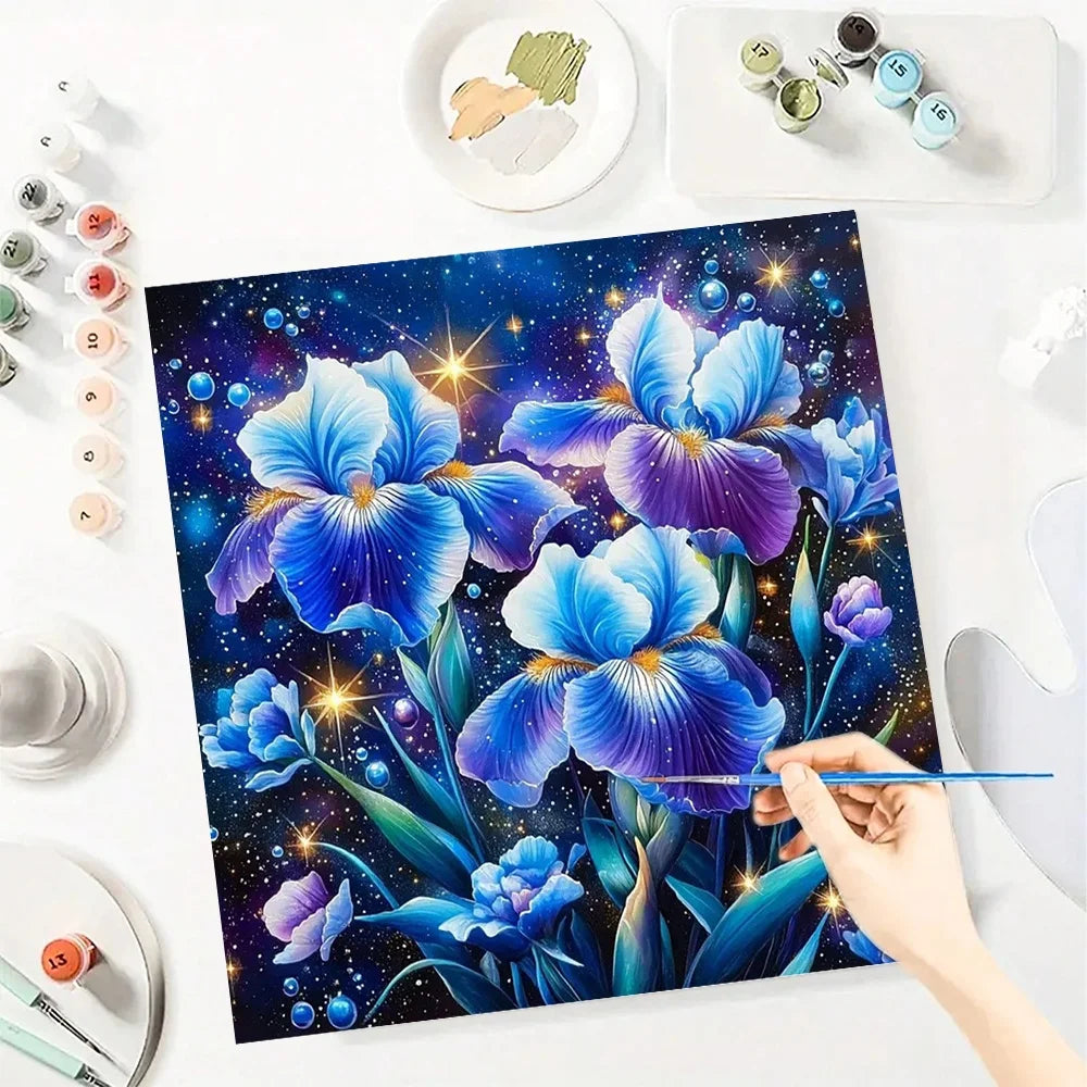 Flower Paint By Number Kit For Adults Hand Painted On Canvas Valentines Gift