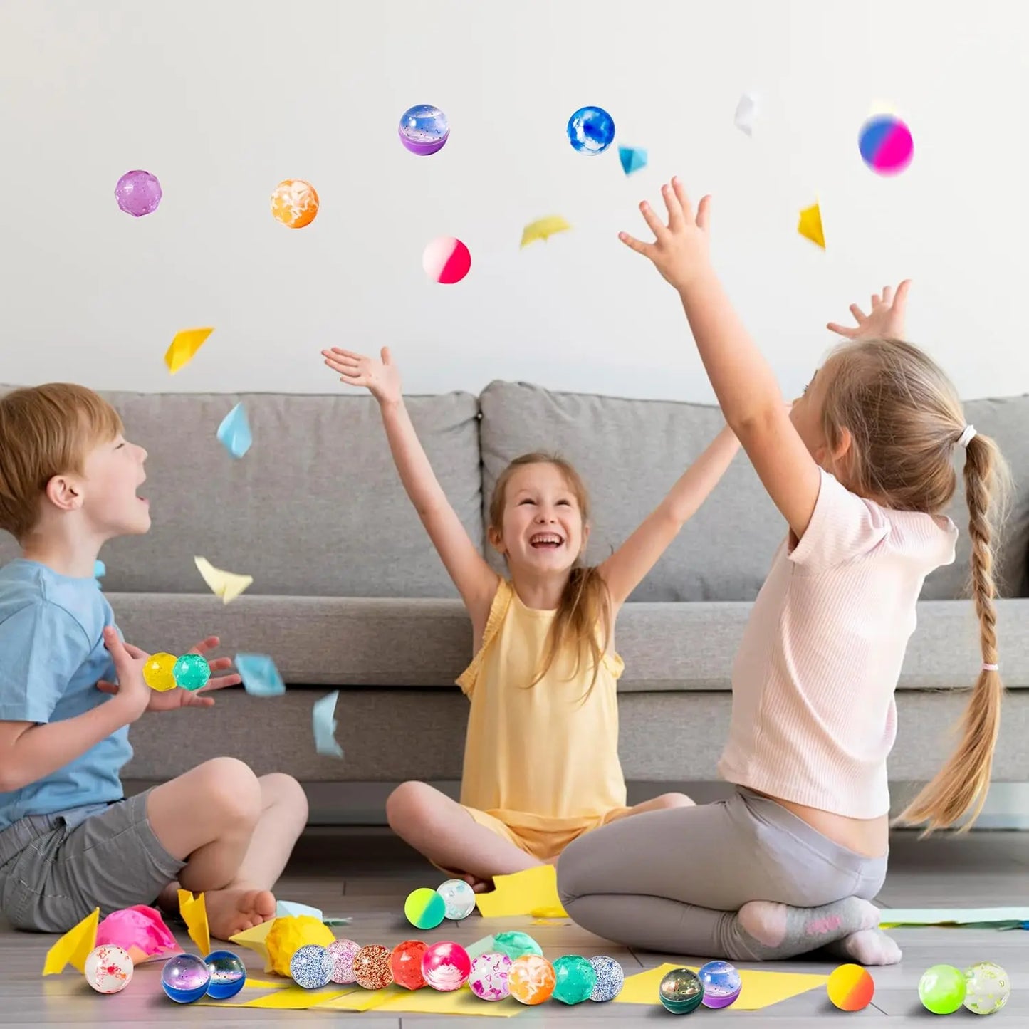 Joyfy Multistyle Bouncy Balls Bulk Pack for Kids Party Favors