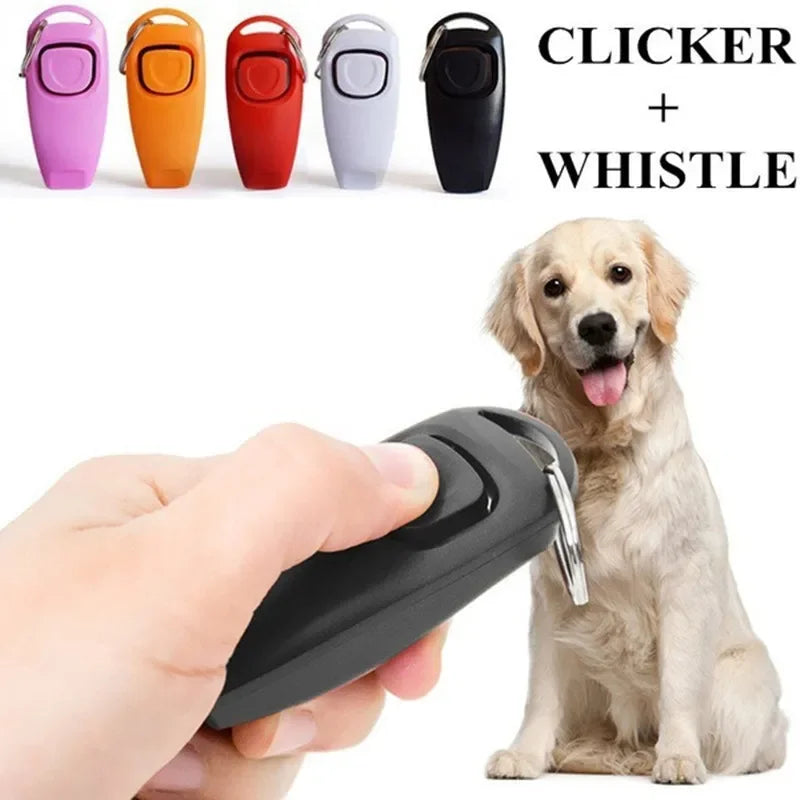 Dog Clicker And Whistle 2 In 1 Training Aid With Key Ring