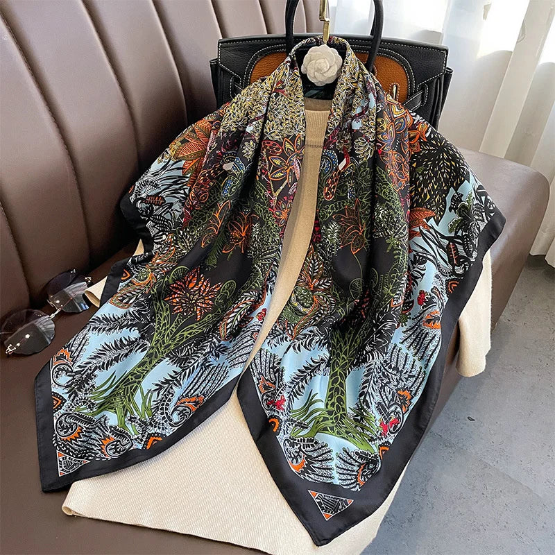 Polyester Square Scarf Hijab Women Multifunctional Shawl Wrap