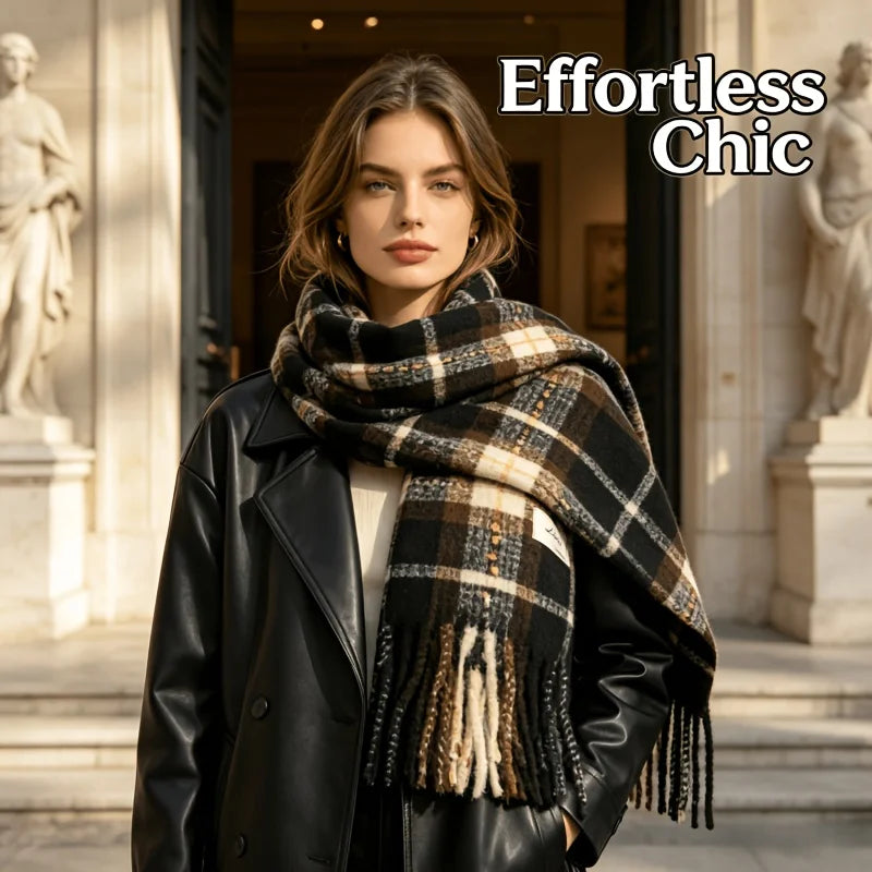 Knit Scarf Neck Warmer Shawl for Winter Travel Wear