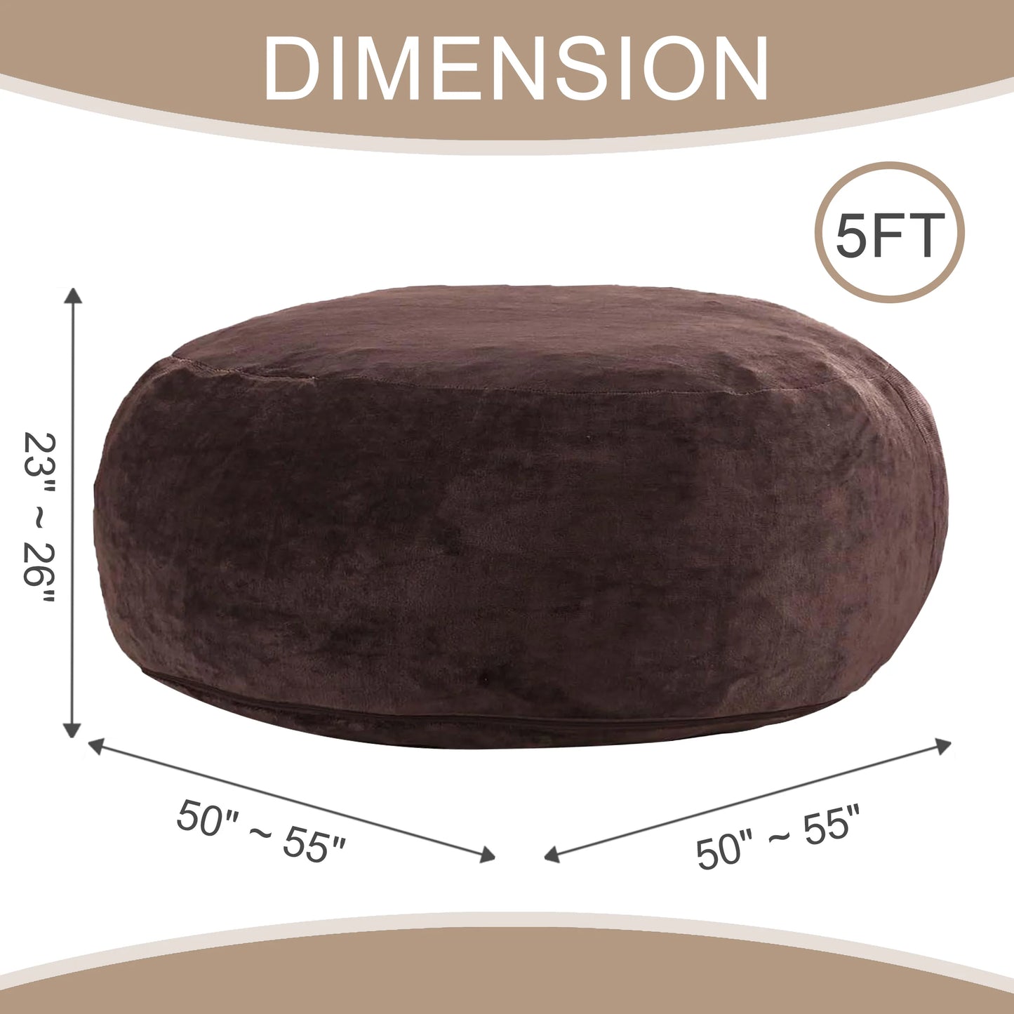 Bean Bag Chair Plush Velvet Sofa For Adults And Guests