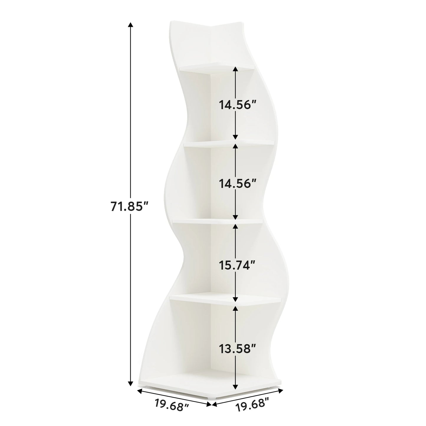 Tribesigns Modern 5 Tier Wooden Corner Storage Shelf