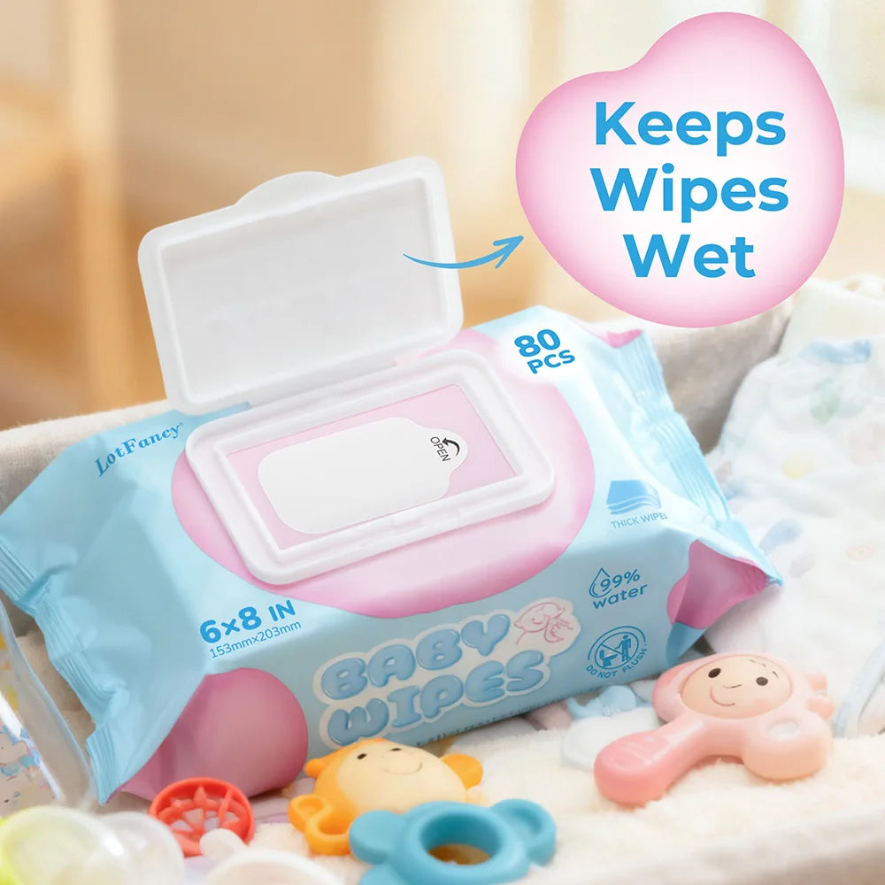 Unscented Hypoallergenic Plant Based Compostable Baby Wipes for Sensitive Skin