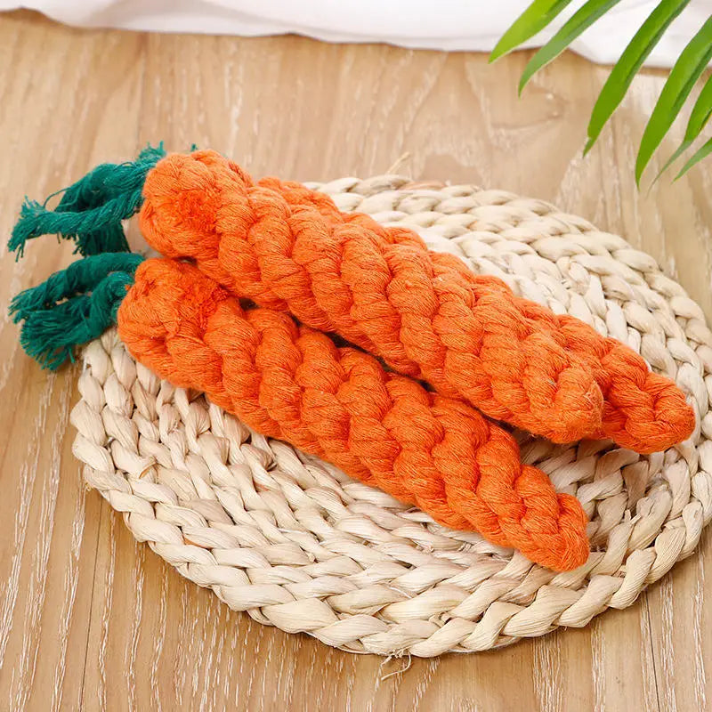 Pet Knot Carrot Rope Toy For Dogs And Cats Indoors