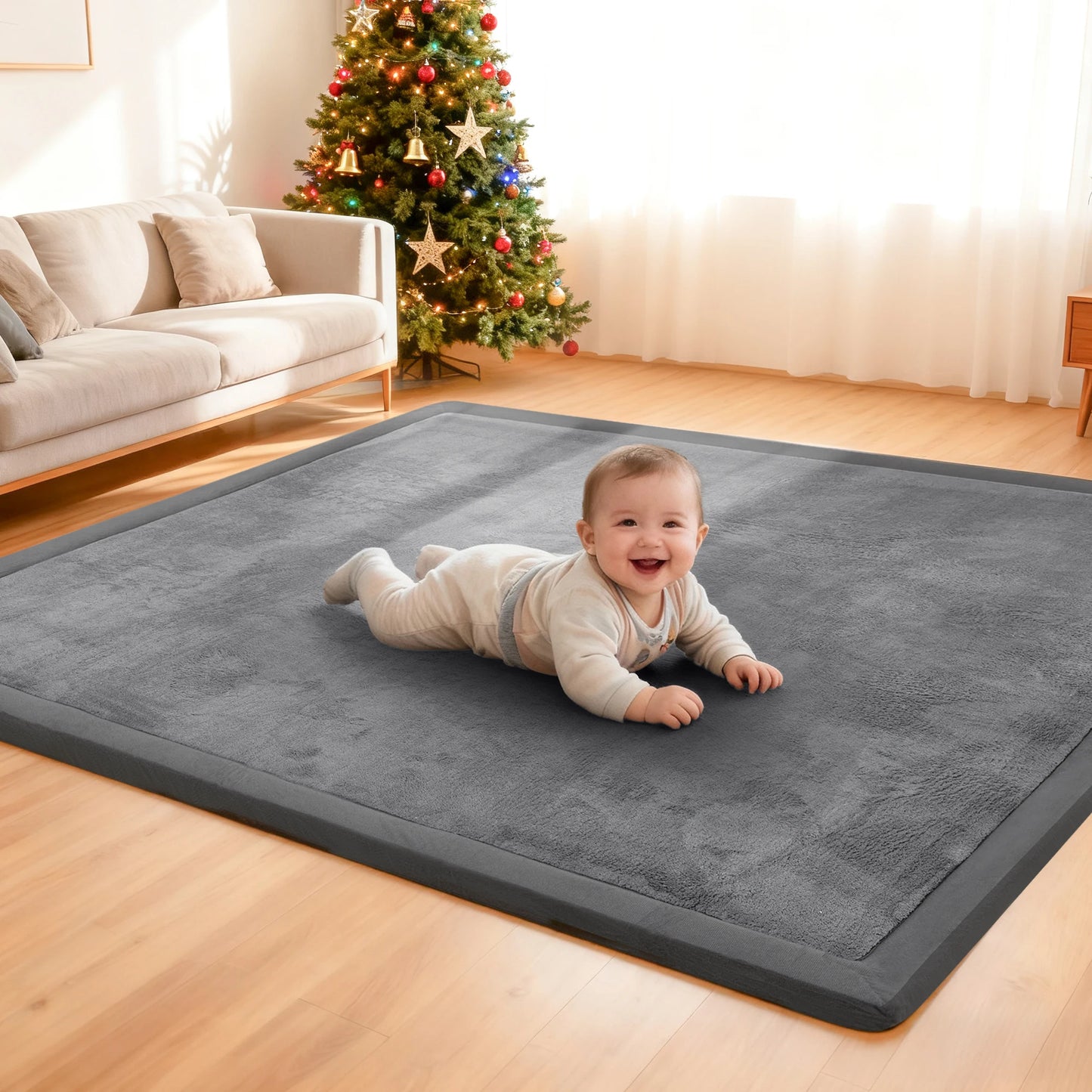 Huloo Sleep Thick Non Slip Baby Play Mat Memory Foam
