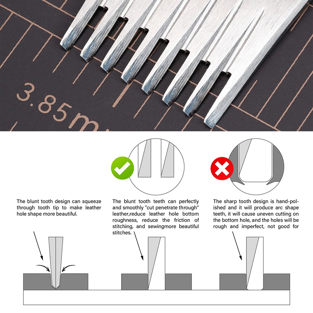 WUTA French Style Leather Pricking Iron Chisel Tool For Leathercraft