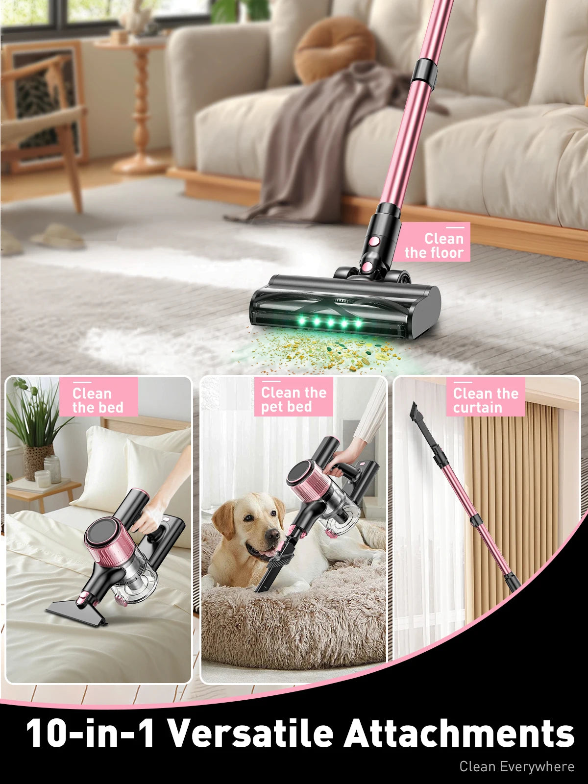 Suxiangvac Cordless Vacuum For Home Hard Floors And Pet Hair