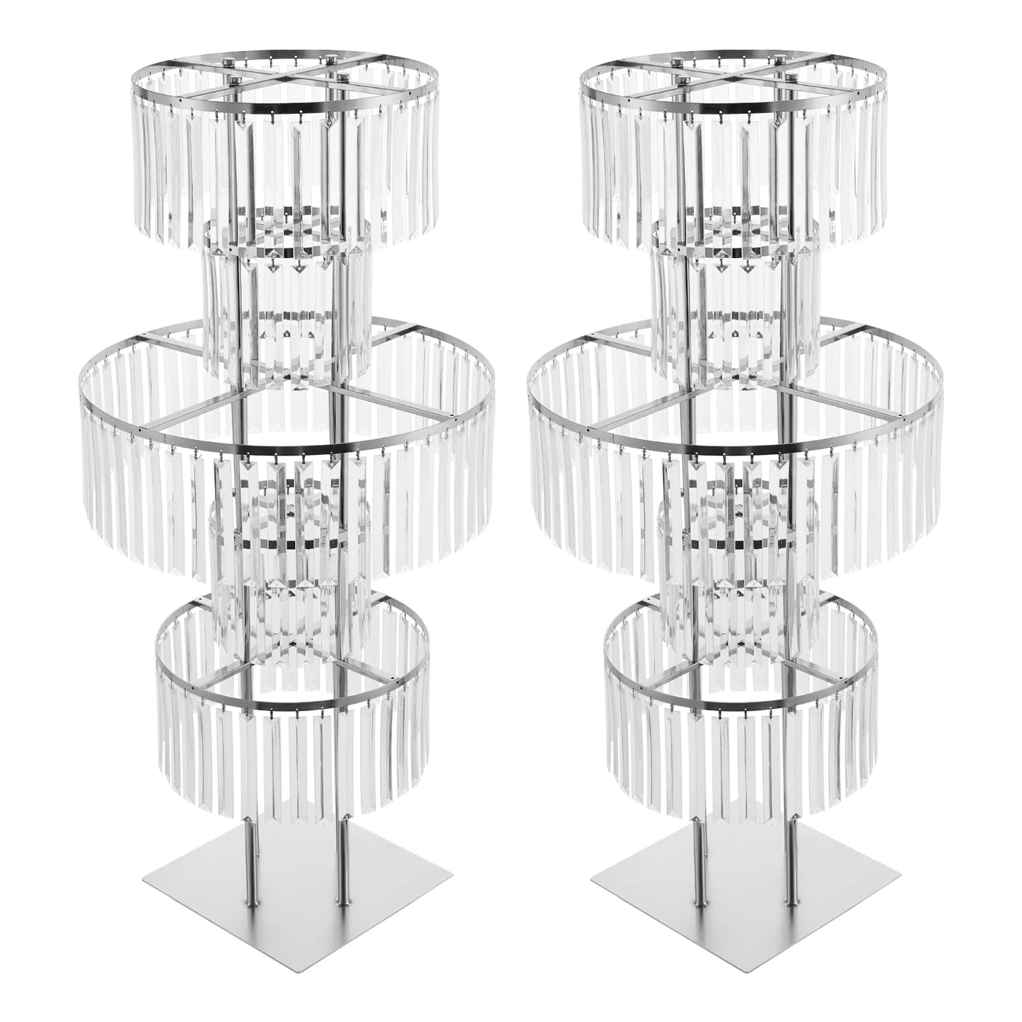 NONECN 5 Tier Crystal Flower Stand Wedding Centerpieces Crystal Vases