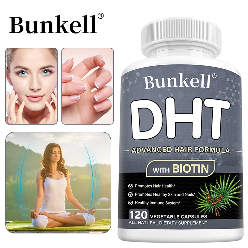 Bunkell DHT Blocker With BiotinSupplementComplex For PremiumQualityFormula Hair Skin Nails