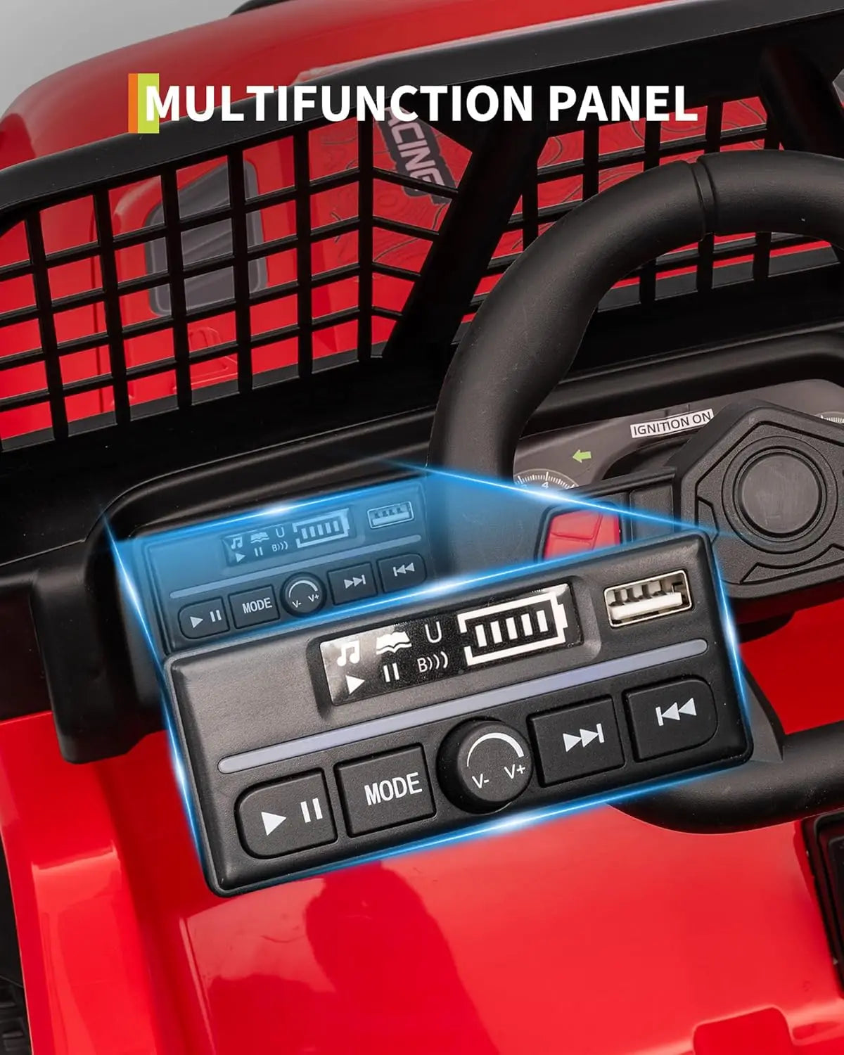 HiMISS 12V Ride On Truck Remote Control Horn LED Music