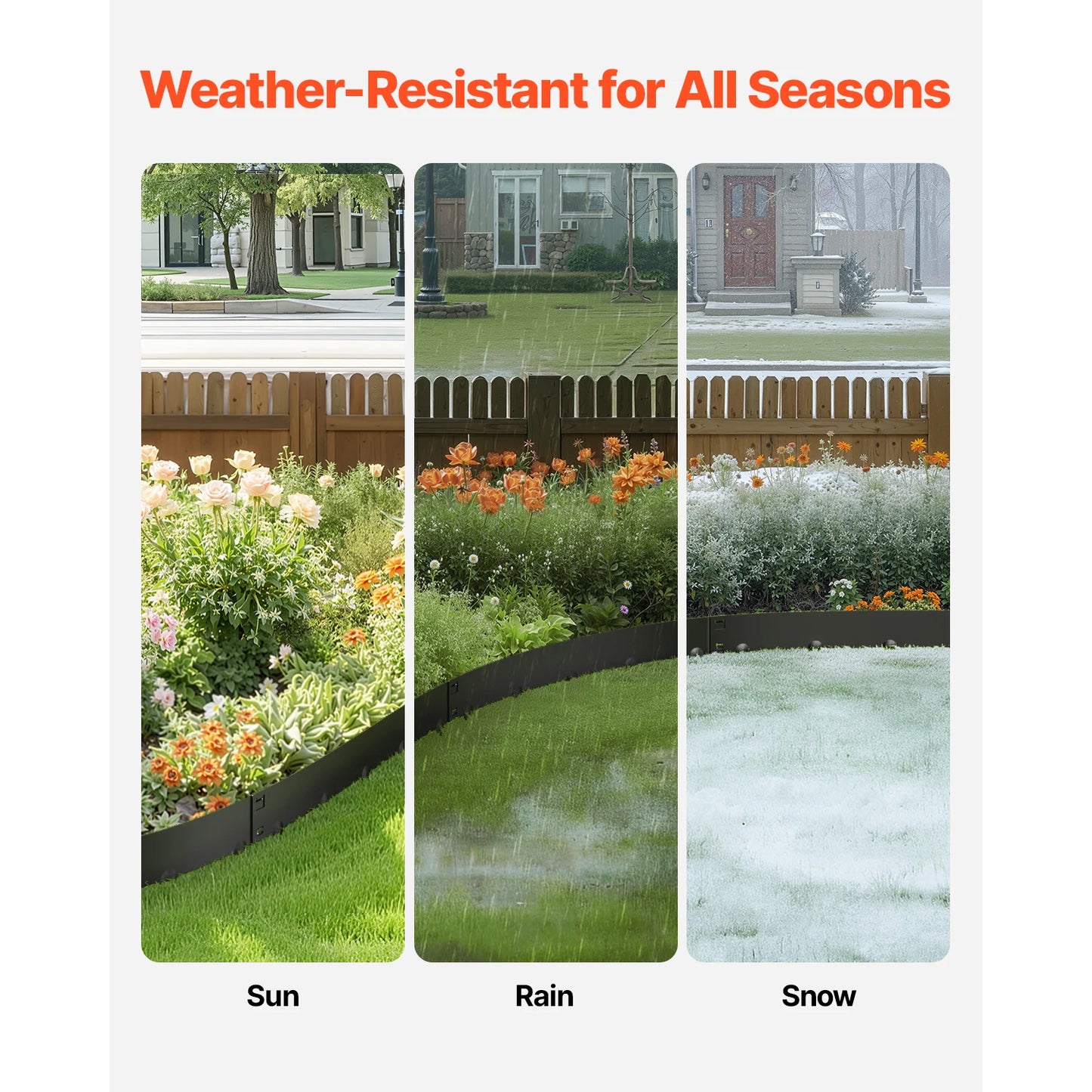 VEVOR Steel Landscape Edging Rust Resistant Bendable Garden Border