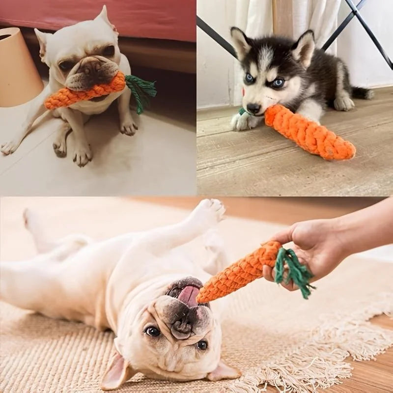 Pet Knot Carrot Rope Toy For Dogs And Cats Indoors