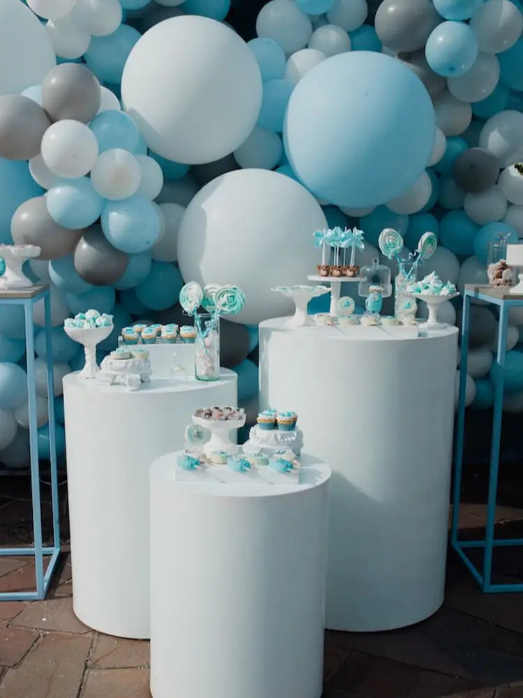 Iron Cylinder Circular Wedding Column Pedestal For Flower Stand And Cake Display