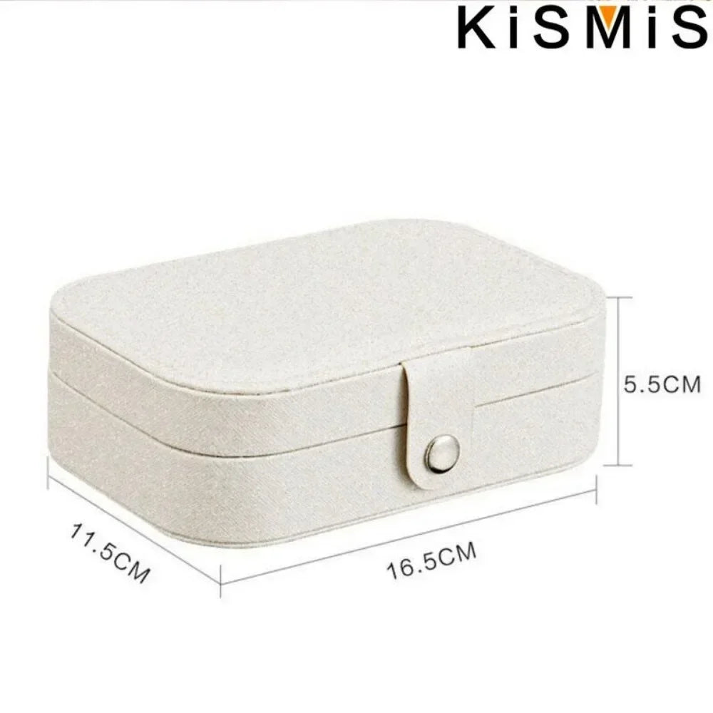 KISMIS PU Leather Jewelry Organizer Box With Travel Compartments